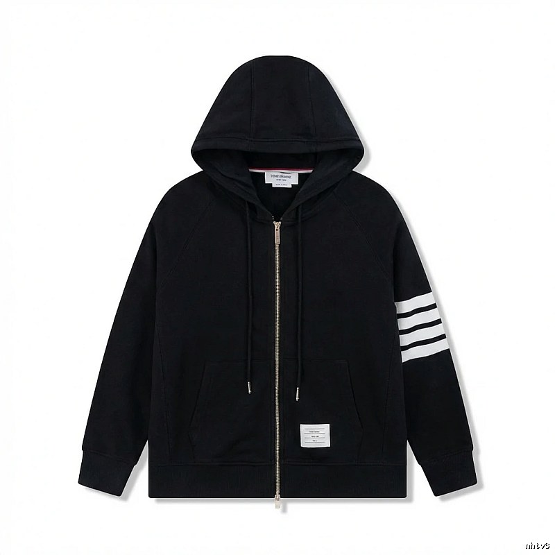 Thom Browne minimalist black hoodie