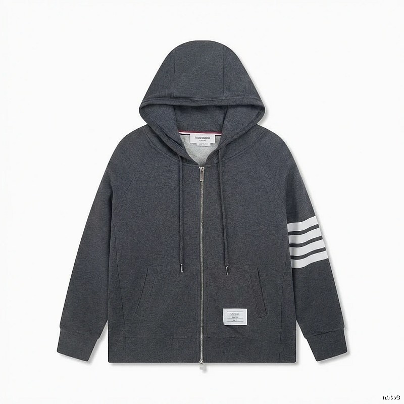 Thom Browne striped style dark gray sweatshirt