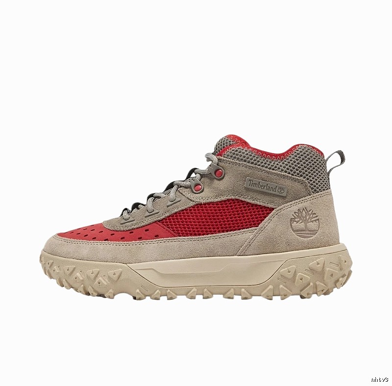 Timberland Outdoor Style Gray and Red Sports Shoes