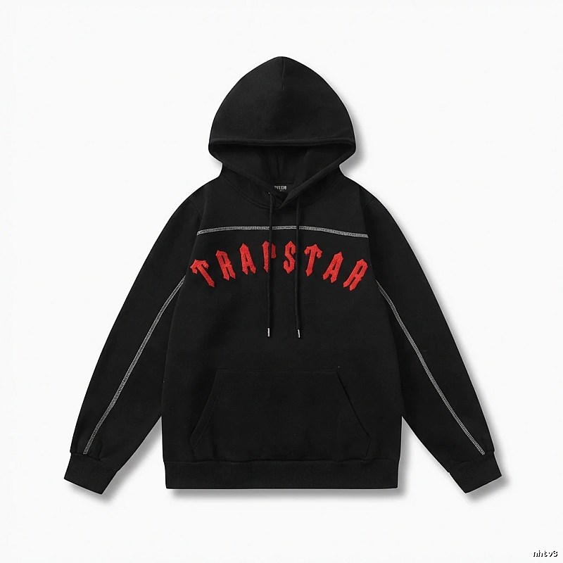 Trapstar Letter Trendy Cool Black Sweatshirt