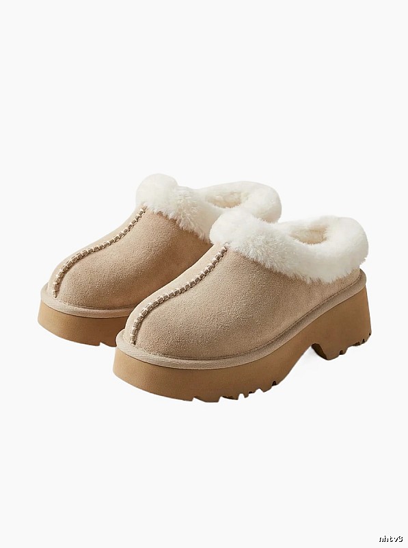 UGG Thick-soled Fleece Beige Trendy Shoes