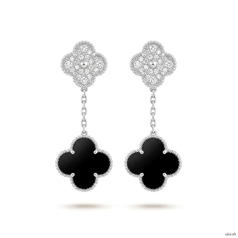 Van Cleef & Arpels Alhambra Black Onyx Earrings