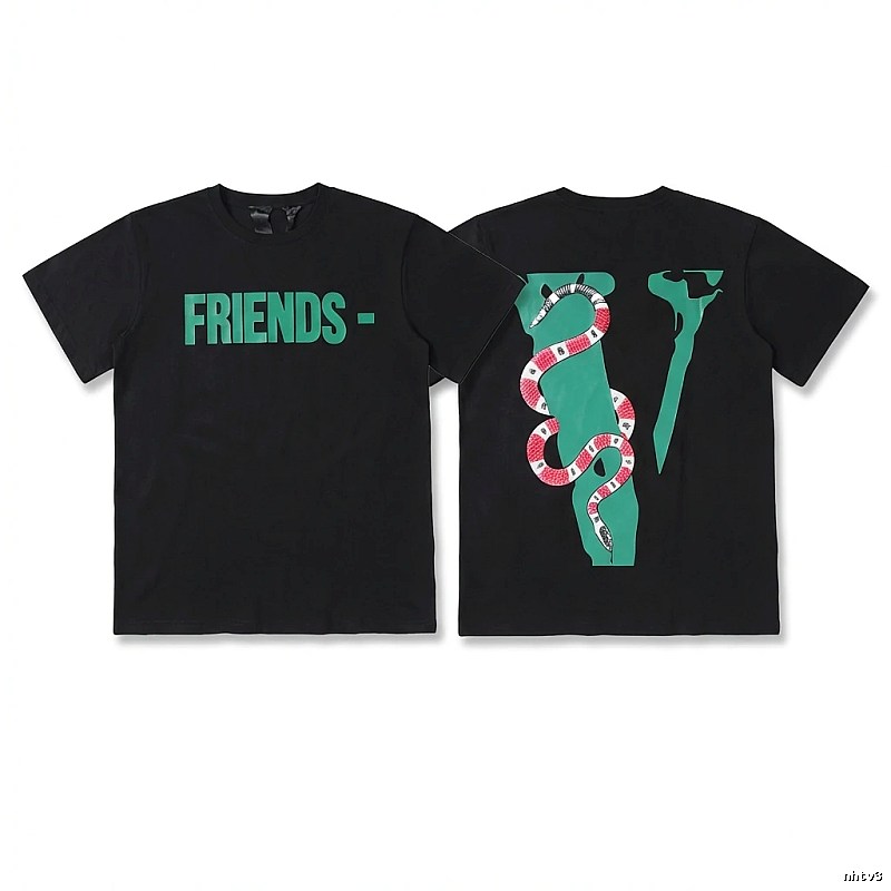 Vlone Snake Print Style Black T-shirt