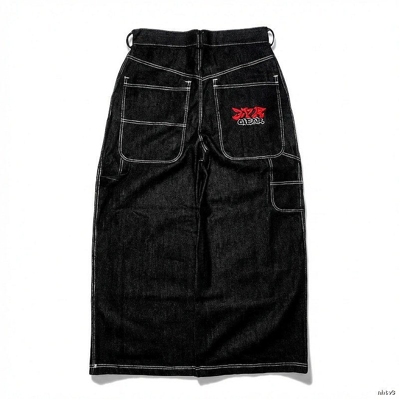 Y2K style black skirt